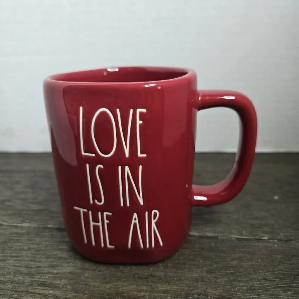 NWT Rae Dunn Artisan Love Is In The Air Red Mug Valentine's Day Magenta